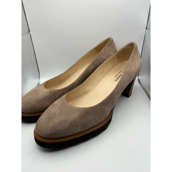 JON JOSEF Made in Spain‎ Block Heels Shoes Pumps - Beige Tan Suede 8.5 - Picture 4 of 16